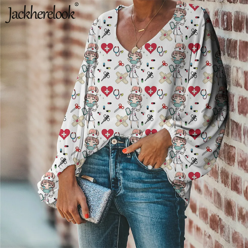 Jackherelook Plus Size Women Nurse Blouses Premium Sketch Physio Cartoon Medical Print Spring Autumn V Neck Tops Ladies Shirts
Jackherelook Plus Size Women Nurse Blouses Premium Sketch Physio Cartoon Medical Print Spring Autumn V Neck Tops Ladies Shirts