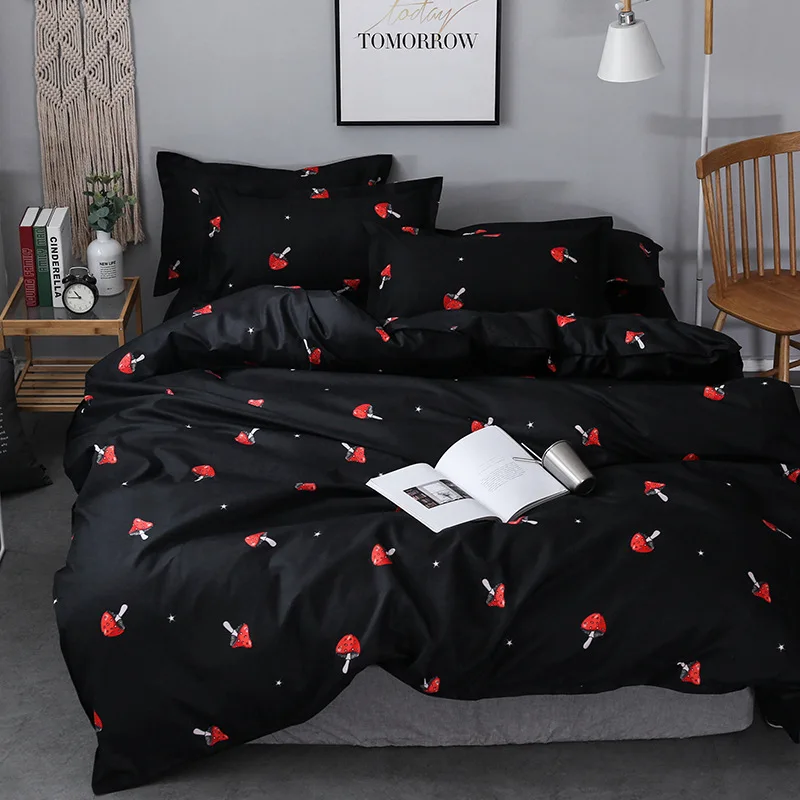 mushroom bed linens black red Bedding Sets cute pattern kids Duvet Cover set simple Quilt cover pillow case Queen king size
mushroom bed linens black red Bedding Sets cute pattern kids Duvet Cover set simple Quilt cover pillow case Queen king size