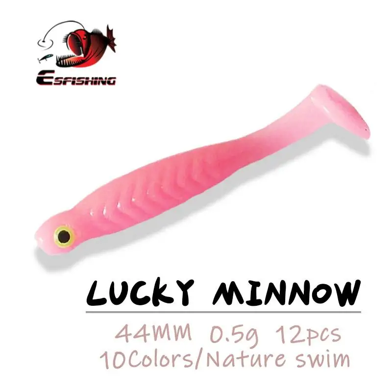 ESFISHING Soft Silicone Bait Lucky Minnow 44mm 12pcs Fish Eyes Jigging Pesca Artificial Ice Fishing Lure Tackle
ESFISHING Soft Silicone Bait Lucky Minnow 44mm 12pcs Fish Eyes Jigging Pesca Artificial Ice Fishing Lure Tackle