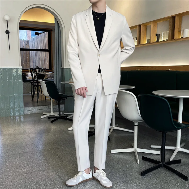 2021 White Rascal Casual Suit Men's Loose Light Ripe Suit Men's Net Infrared Suit Men Suits for Wedding
2021 White Rascal Casual Suit Men's Loose Light Ripe Suit Men's Net Infrared Suit Men Suits for Wedding