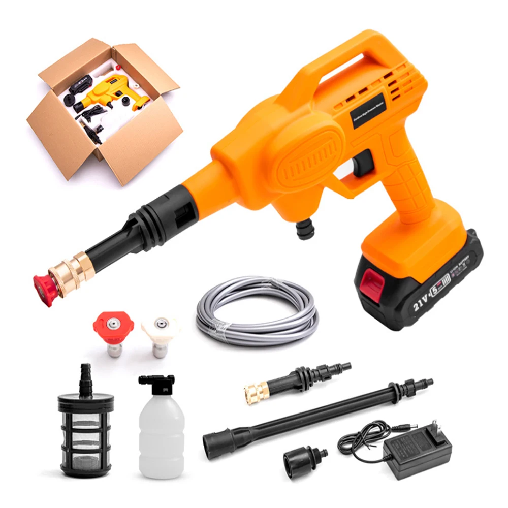 21V Cordless Portable High Pressure Car Washer Household High Pressure Cleaning Tool with Lithium Battery and Charger
21V Cordless Portable High Pressure Car Washer Household High Pressure Cleaning Tool with Lithium Battery and Charger