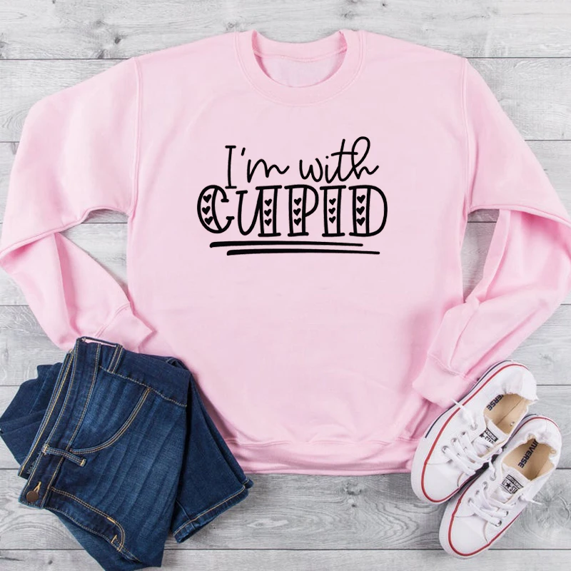 Im with Cupid Valentines Day sweatshirt women fashion pure cotton casual funny slogan grunge tumblr party hipster pullovers tops
Im with Cupid Valentines Day sweatshirt women fashion pure cotton casual funny slogan grunge tumblr party hipster pullovers tops