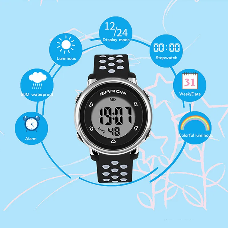 2021 New Fashion Sport Women's Watches 30M Waterproof Digital Watch for Girl Kids Ladies Casual Wristwatch Relogio Feminino
2021 New Fashion Sport Women's Watches 30M Waterproof Digital Watch for Girl Kids Ladies Casual Wristwatch Relogio Feminino