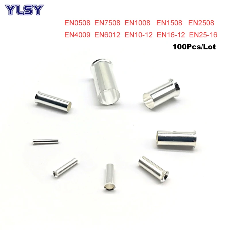 100Pcs Copper Tube Naked Cord End Crimp Terminals Bare Electrical Wire Cable Connector EN0508~EN16-12 Ferrules 22-6AWG 0.5-16mm2
100Pcs Copper Tube Naked Cord End Crimp Terminals Bare Electrical Wire Cable Connector EN0508~EN16-12 Ferrules 22-6AWG 0.5-16mm2