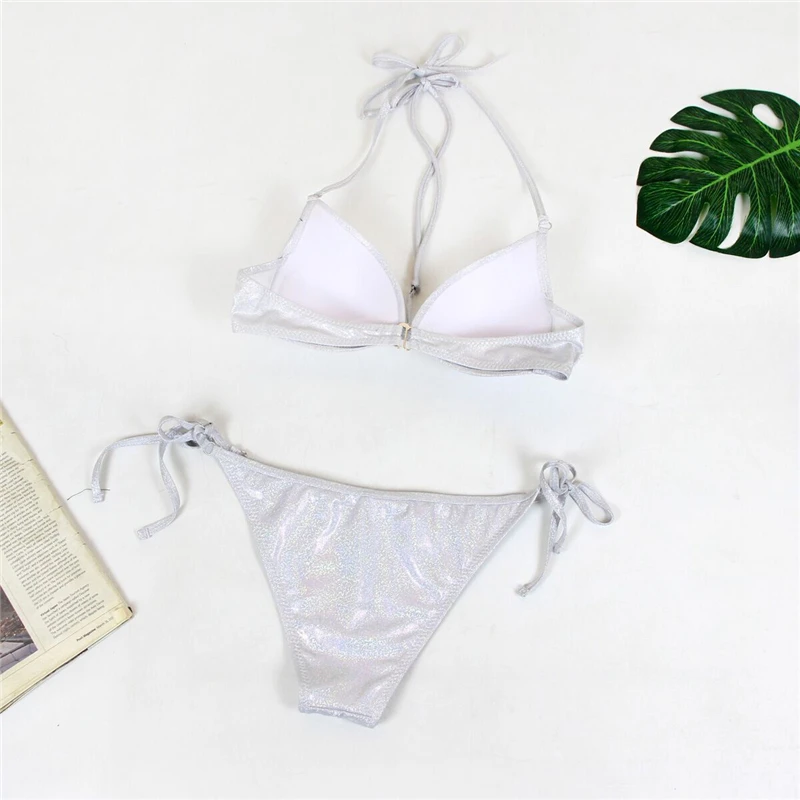 Plus Size Swimwear Women Solid Sling Bandage Bikini Set Sequined Patchwork Beachwear Push Up Low Waist Bikini Split Bathing Suit
Plus Size Swimwear Women Solid Sling Bandage Bikini Set Sequined Patchwork Beachwear Push Up Low Waist Bikini Split Bathing Suit