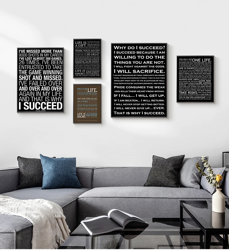 Motivational Life Quotes Canvas Wall Art Poster Black White Print Painting Decorative Picture Modern Home Living Room Decor
Motivational Life Quotes Canvas Wall Art Poster Black White Print Painting Decorative Picture Modern Home Living Room Decor