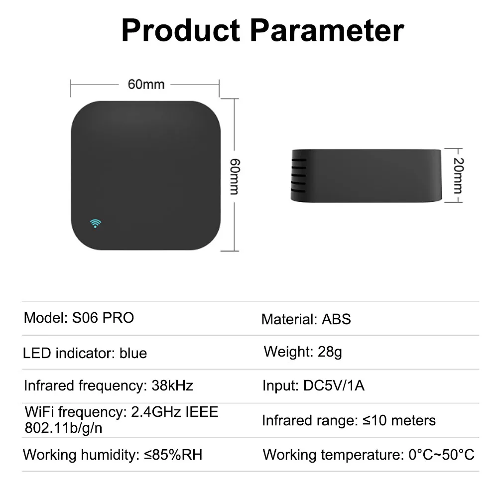 Temperature Humidity Detector Sensor Devices Wifi Smart Home Universal Remote Control Automation Wireless Thermometer Sensor
Temperature Humidity Detector Sensor Devices Wifi Smart Home Universal Remote Control Automation Wireless Thermometer Sensor