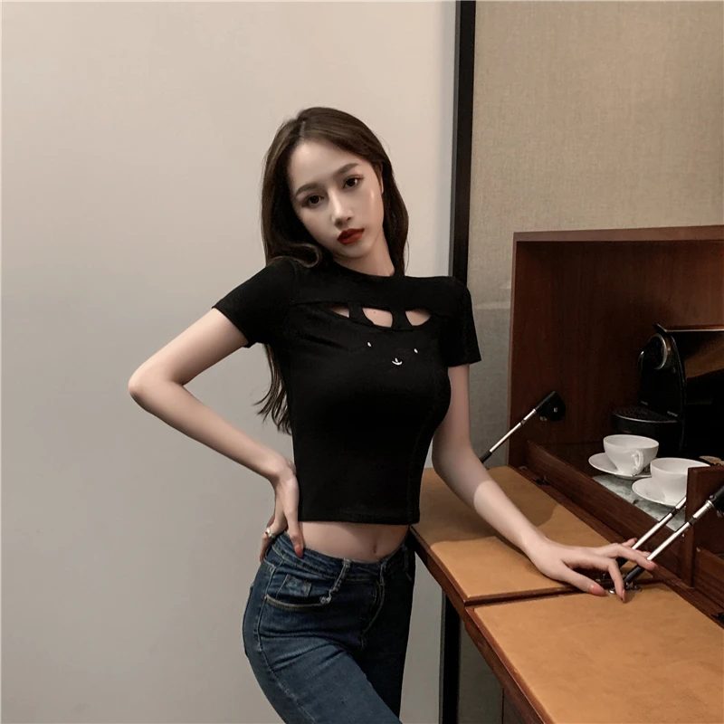 casual style summer hot Women's Clothing short sleeve t-shirts solid o-neck Female hollow out ladies tops moda feminina Tees
casual style summer hot Women's Clothing short sleeve t-shirts solid o-neck Female hollow out ladies tops moda feminina Tees