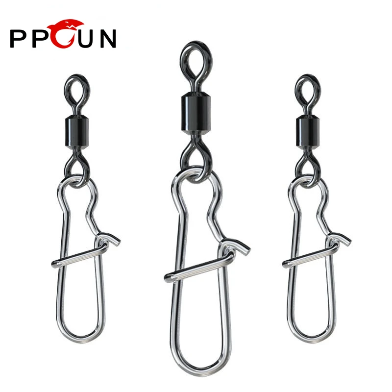 PPGUN 50PCS Pike Fishing Tool Connector Pin Bearing Rolling Swivel Stainless Steel Snap Fishhook Lure Swivels Tackle Accessories
PPGUN 50PCS Pike Fishing Tool Connector Pin Bearing Rolling Swivel Stainless Steel Snap Fishhook Lure Swivels Tackle Accessories