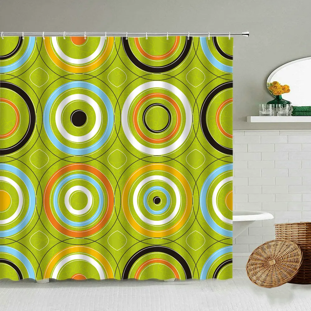 Colorful Geometric Circular Pattern Shower Curtain Abstract Retro Style Child Bathroom Decoration With Hook Waterproof Screen
Colorful Geometric Circular Pattern Shower Curtain Abstract Retro Style Child Bathroom Decoration With Hook Waterproof Screen