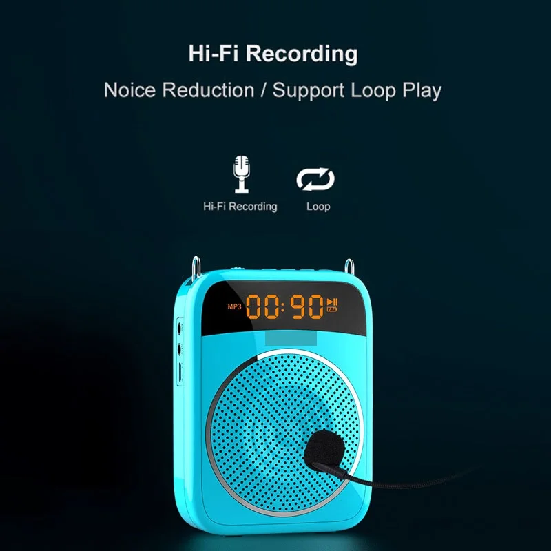 

Проводной микрофон AUX запись персональный аудио Bluetooth динамик для учителя инструктора S298 15 Вт портативный усилитель голоса