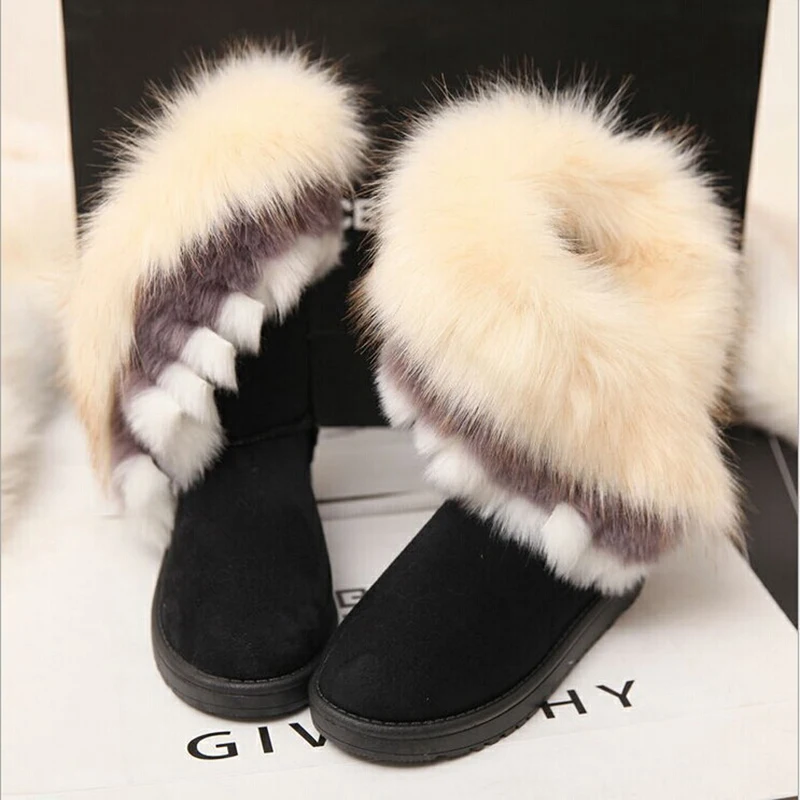 Faux Fox Hair Women's Boots Winter New Ankle Boots Ladies Snow Boots The Tube Cotton Boots Comfortable Warm Women Boots NVXUE22
Faux Fox Hair Women's Boots Winter New Ankle Boots Ladies Snow Boots The Tube Cotton Boots Comfortable Warm Women Boots NVXUE22
