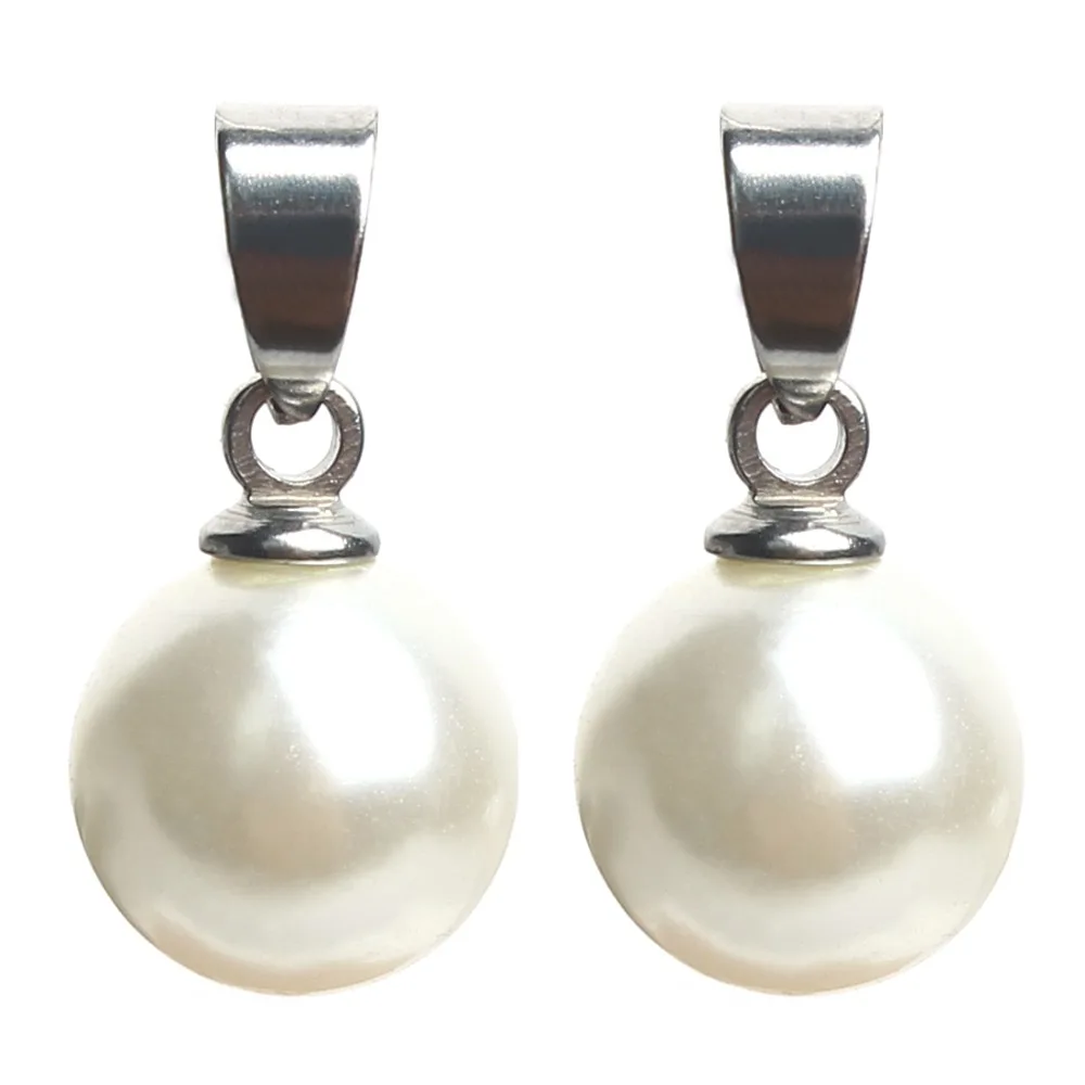 2pcs/lot 10/12mm Stainless Steel Imitation Pearl Slide Charm Pendants for Women DIY Necklace Bracelets Earring Making Findings 
2pcs/lot 10/12mm Stainless Steel Imitation Pearl Slide Charm Pendants for Women DIY Necklace Bracelets Earring Making Findings