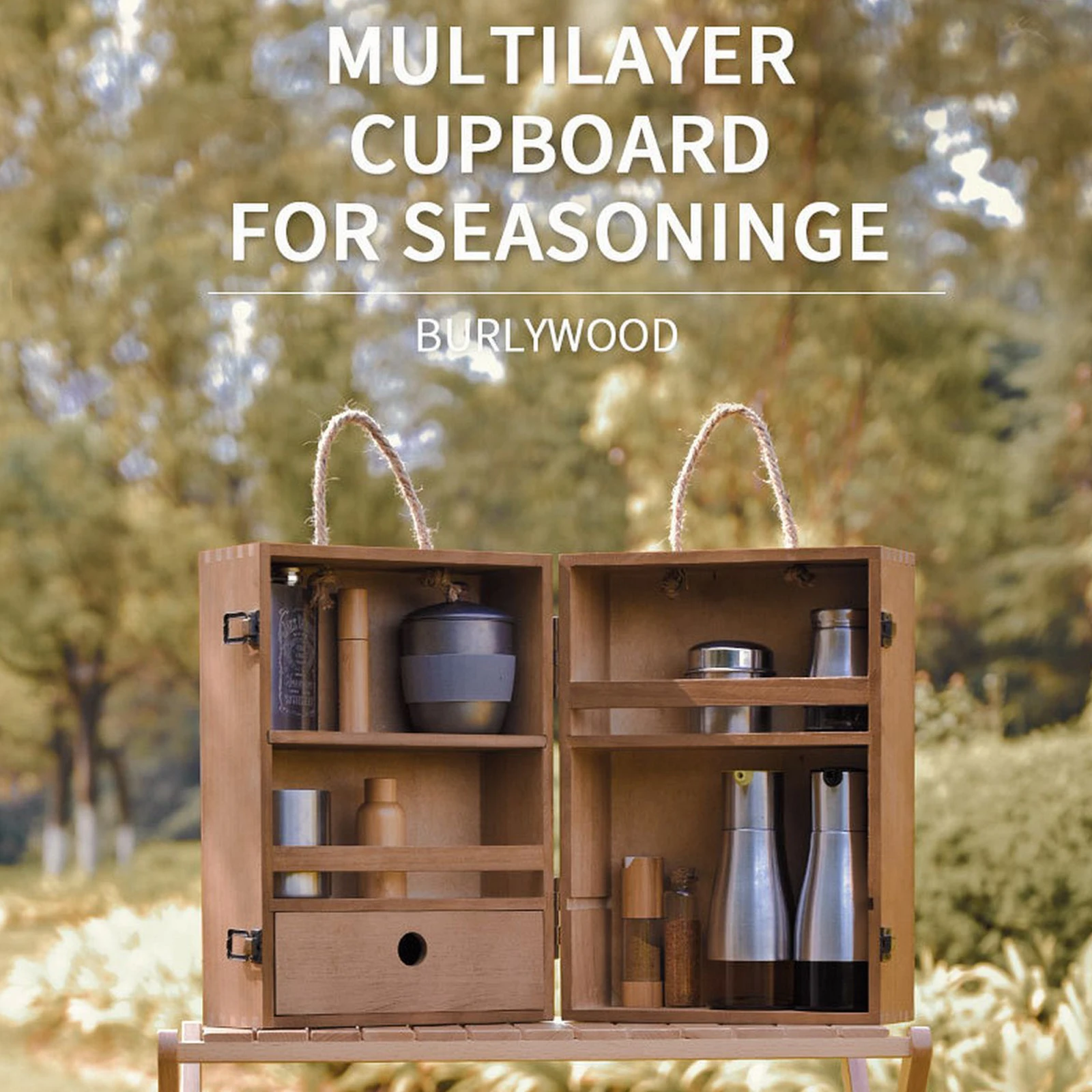Wood Box Trip Standing Spice Rack Wood Spice Bottle Jars Holder with Removable Devider Outdoor Seasoning Protector Handle Box
Wood Box Trip Standing Spice Rack Wood Spice Bottle Jars Holder with Removable Devider Outdoor Seasoning Protector Handle Box