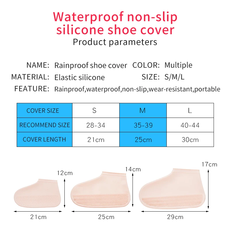 Silicone Shoe Cover Reusable Waterproof Boots Outdoor Camping Rain Shoe Covers Non-slip Rain Boots Non-slip Protective Cover
Silicone Shoe Cover Reusable Waterproof Boots Outdoor Camping Rain Shoe Covers Non-slip Rain Boots Non-slip Protective Cover