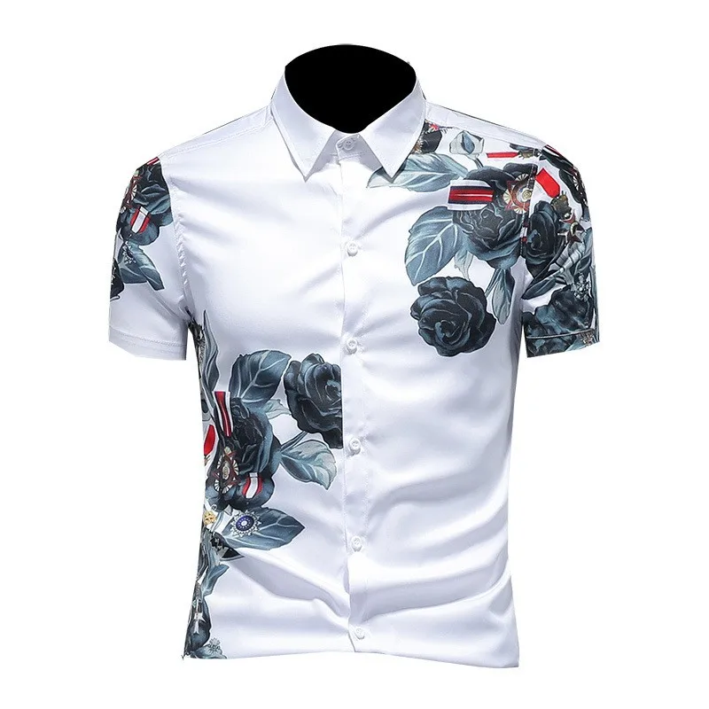 Business Man Casual Floral Printed Shirts Slim Fit Mens Summer Short Sleeve Tops Plus Size 5XL Chemise Hhomme Black White Top
Business Man Casual Floral Printed Shirts Slim Fit Mens Summer Short Sleeve Tops Plus Size 5XL Chemise Hhomme Black White Top