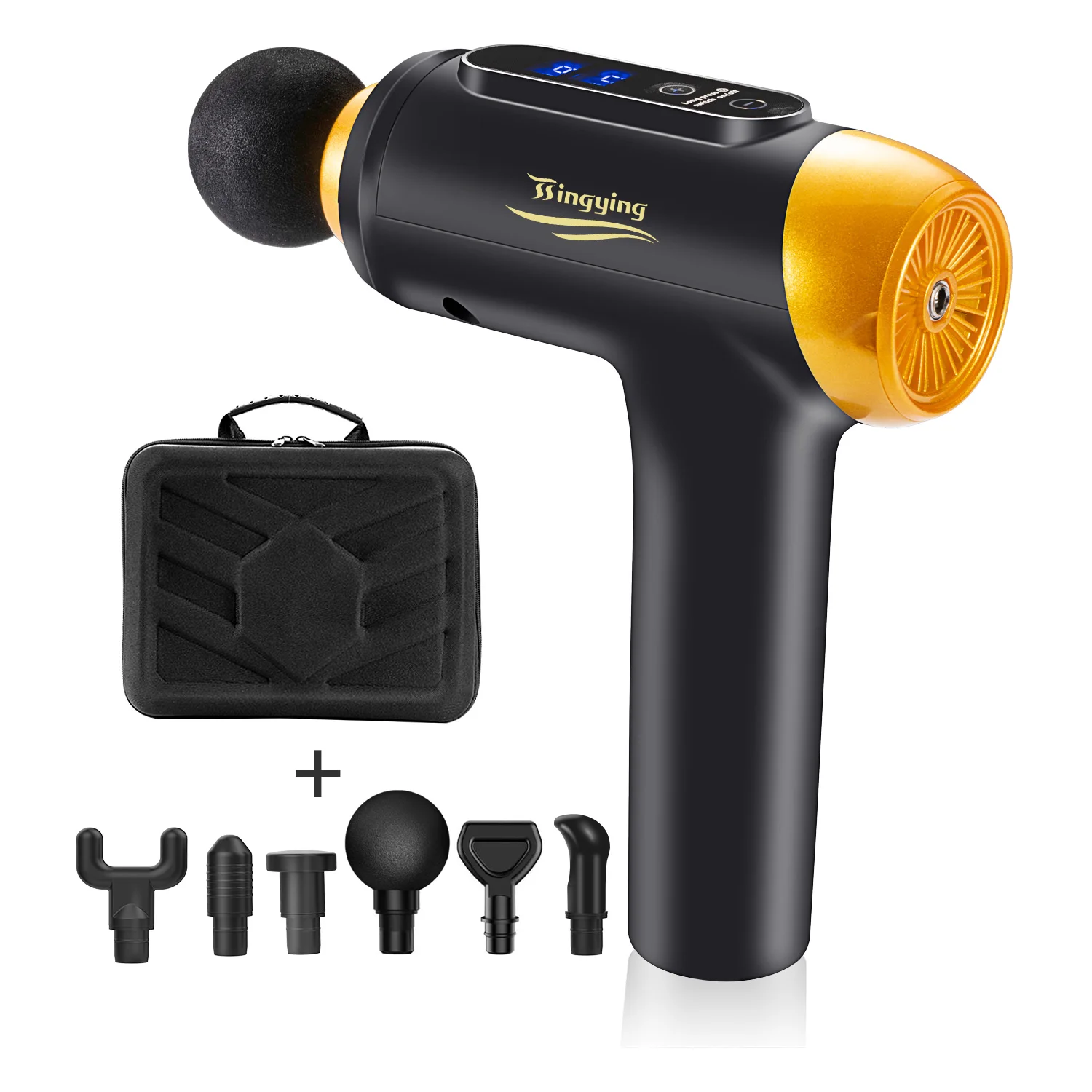 20 Gears LCD Touch Screen High Frequency Massage Gun Muscle Relax Body Relaxation Electric Massager with Portable Bag 6 heads 
20 Gears LCD Touch Screen High Frequency Massage Gun Muscle Relax Body Relaxation Electric Massager with Portable Bag 6 heads