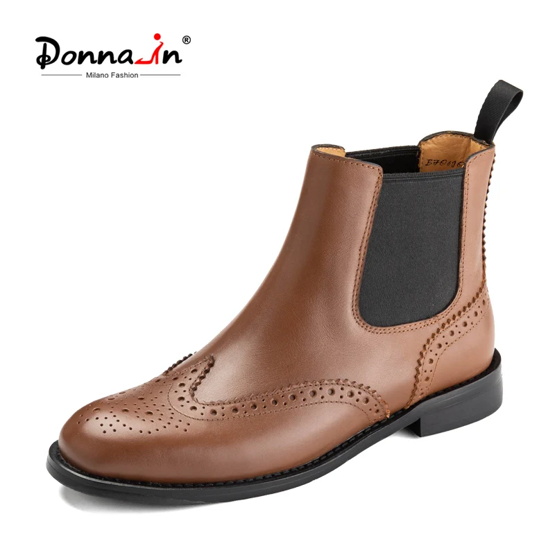 Donna-in British Style Chelsea Boots Spring Luxury Genuine Leather Handmade Brogue Brown Ankle Boots for Women Preppy Chic
Donna-in British Style Chelsea Boots Spring Luxury Genuine Leather Handmade Brogue Brown Ankle Boots for Women Preppy Chic