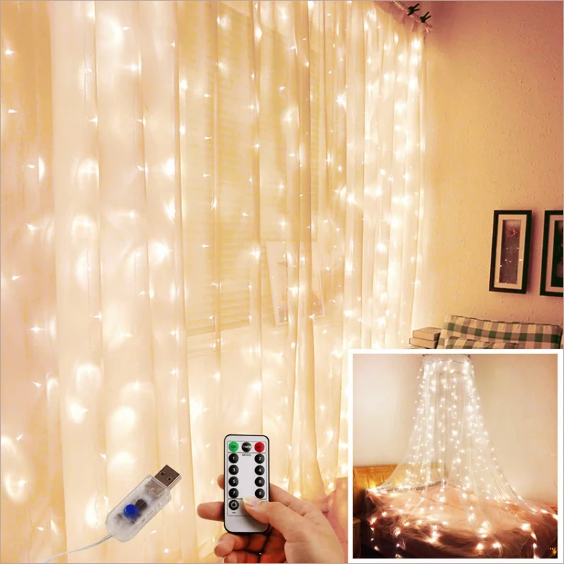 3M LED Remote Control Garland Curtain Lamp USB Fairy String Lights Garland On The Window New Year Christmas Decorations For Home
3M LED Remote Control Garland Curtain Lamp USB Fairy String Lights Garland On The Window New Year Christmas Decorations For Home