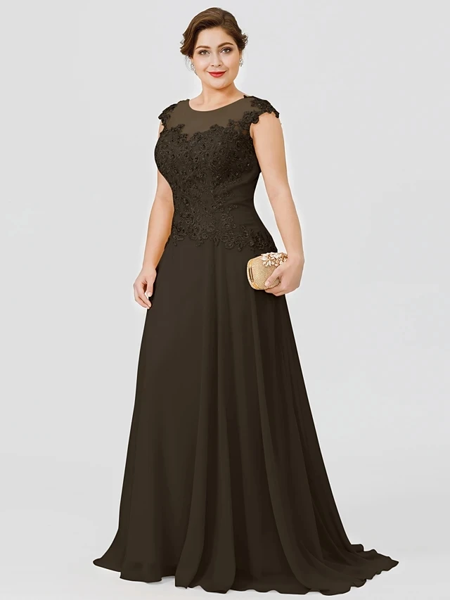 Gold A-Line Mother of the Bride Dress Plus Size Elegant Illusion Neck Sweep Train Chiffon Beaded Lace Bridal Party Gown
Gold A-Line Mother of the Bride Dress Plus Size Elegant Illusion Neck Sweep Train Chiffon Beaded Lace Bridal Party Gown