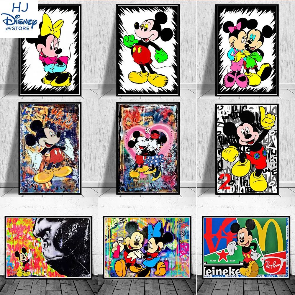 Graffiti Paintings Mickey Minnie Hold Hand Anime Poster Prints Cartoon Black and White Picture on the Canvas for Home Decoratio
Graffiti Paintings Mickey Minnie Hold Hand Anime Poster Prints Cartoon Black and White Picture on the Canvas for Home Decoratio