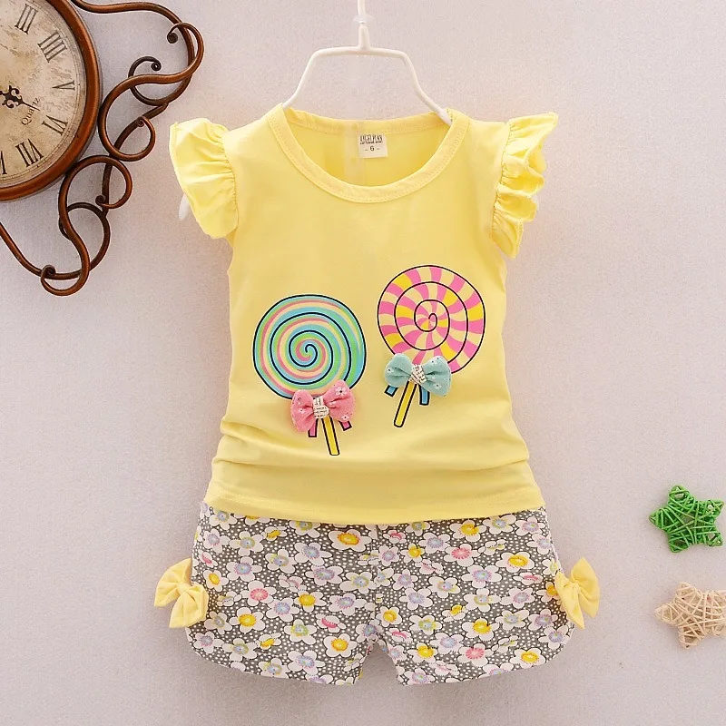 Girls Clothes 2PCS Kids Sets For Girls Outfits Lolly T-shirt Cute Tops+Short Pants Clothes Set summer clothes for teenage girls
Girls Clothes 2PCS Kids Sets For Girls Outfits Lolly T-shirt Cute Tops+Short Pants Clothes Set summer clothes for teenage girls