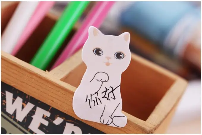50 упак./лот Kawaii с рисунком кота из мультфильма Блокнот клейкий стикер для заметок