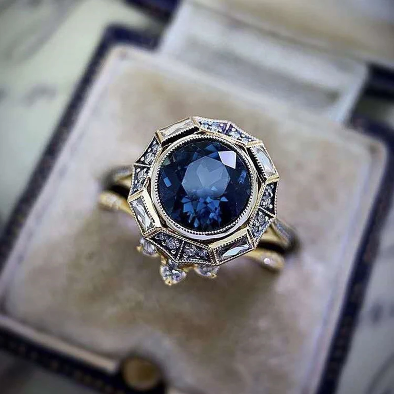 Fashion Big Blue Zircon Closed Ring Women Temperament Finger Rings Wedding Engagement Party Birthday Anniversary Jewelry Gifts
Fashion Big Blue Zircon Closed Ring Women Temperament Finger Rings Wedding Engagement Party Birthday Anniversary Jewelry Gifts
