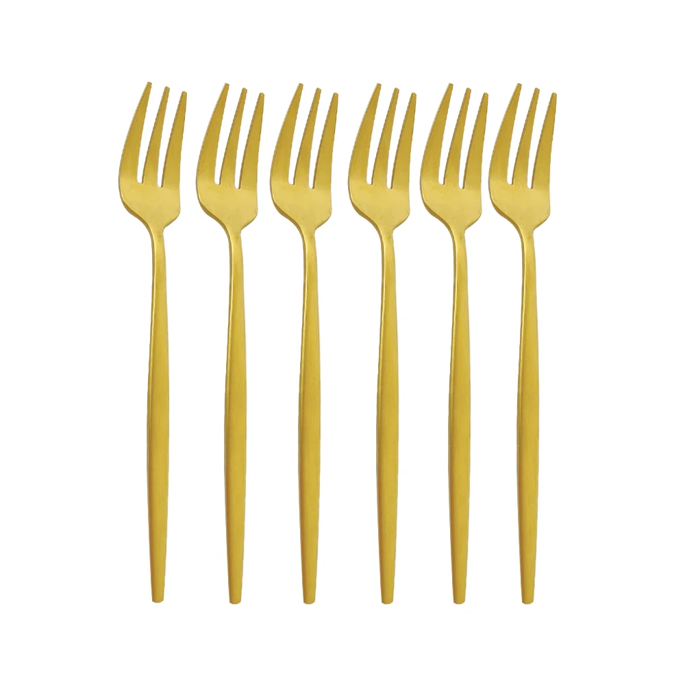 6Pcs Gold Forks Set Tea Cake Snack Fork Dinnerware Cutlery Matte 304 Stainless Steel Tableware Dessert Fruit Fork Flatware Set
6Pcs Gold Forks Set Tea Cake Snack Fork Dinnerware Cutlery Matte 304 Stainless Steel Tableware Dessert Fruit Fork Flatware Set