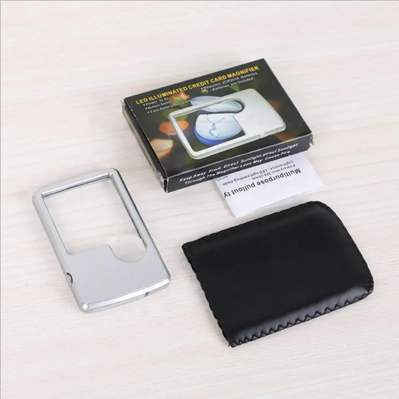 3X 45*45mm Portable Card Type Magnifiers with LED Jewelry Loupe Reading Magnifying Glass Lens Illuminated Pocket Magnifier
3X 45*45mm Portable Card Type Magnifiers with LED Jewelry Loupe Reading Magnifying Glass Lens Illuminated Pocket Magnifier