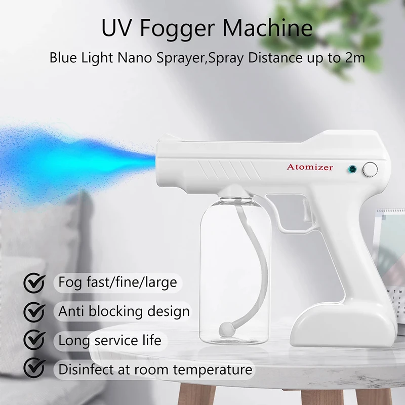 Wireless Electric Sanitizer Sprayer Disinfects Blue Light Nano Steam Spray Gun Water Mist Sprayer Stage Fogger Smoke Machine
Wireless Electric Sanitizer Sprayer Disinfects Blue Light Nano Steam Spray Gun Water Mist Sprayer Stage Fogger Smoke Machine