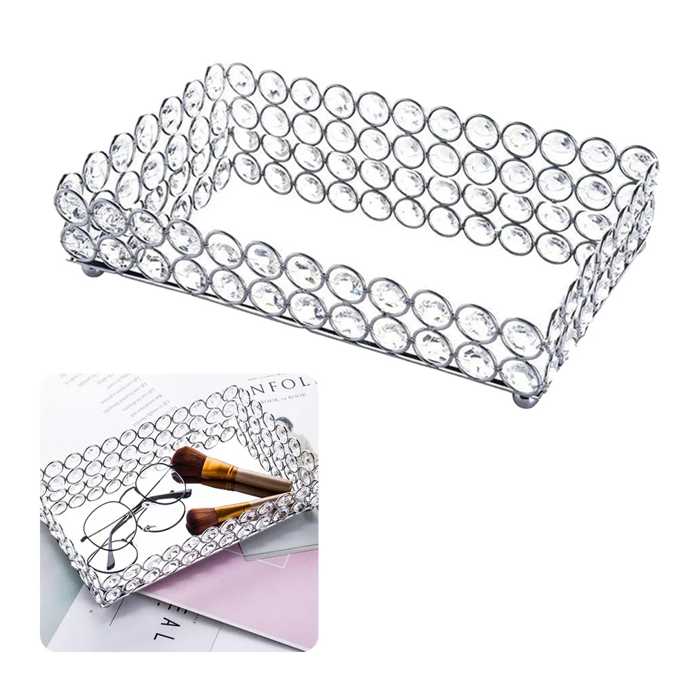 Crystal Makeup Tray Mirror Rectangular Makeup Jewelry Storage Box Home Fruit Dessert Bead Wedding Plate Decoration Tableware
Crystal Makeup Tray Mirror Rectangular Makeup Jewelry Storage Box Home Fruit Dessert Bead Wedding Plate Decoration Tableware