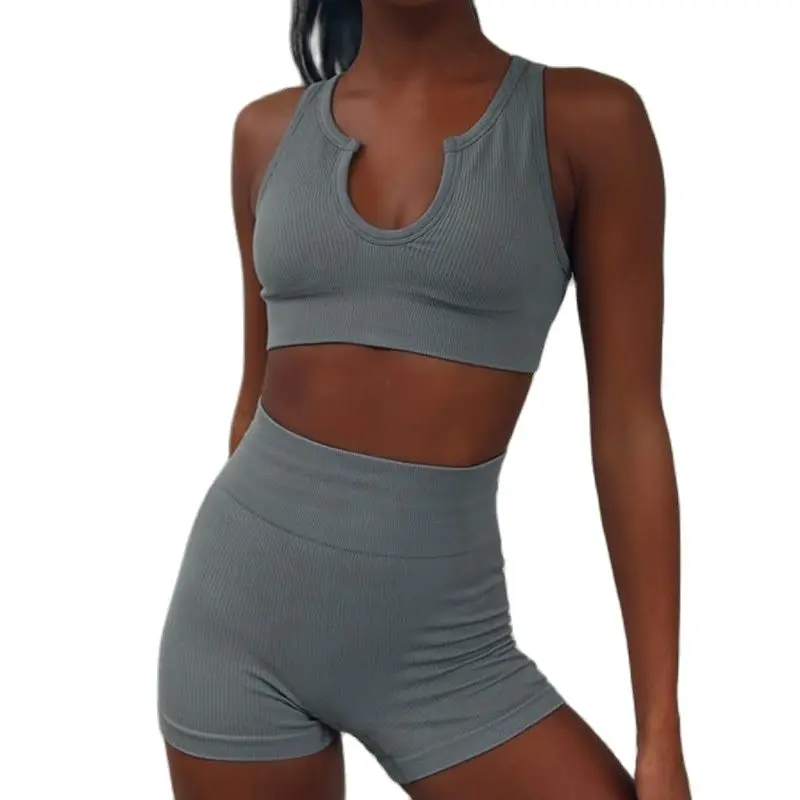 2021 New European And American Seamless Knitted Sexy Sports Short-sleeved Shorts Yoga Suit Fitness Suit
2021 New European And American Seamless Knitted Sexy Sports Short-sleeved Shorts Yoga Suit Fitness Suit