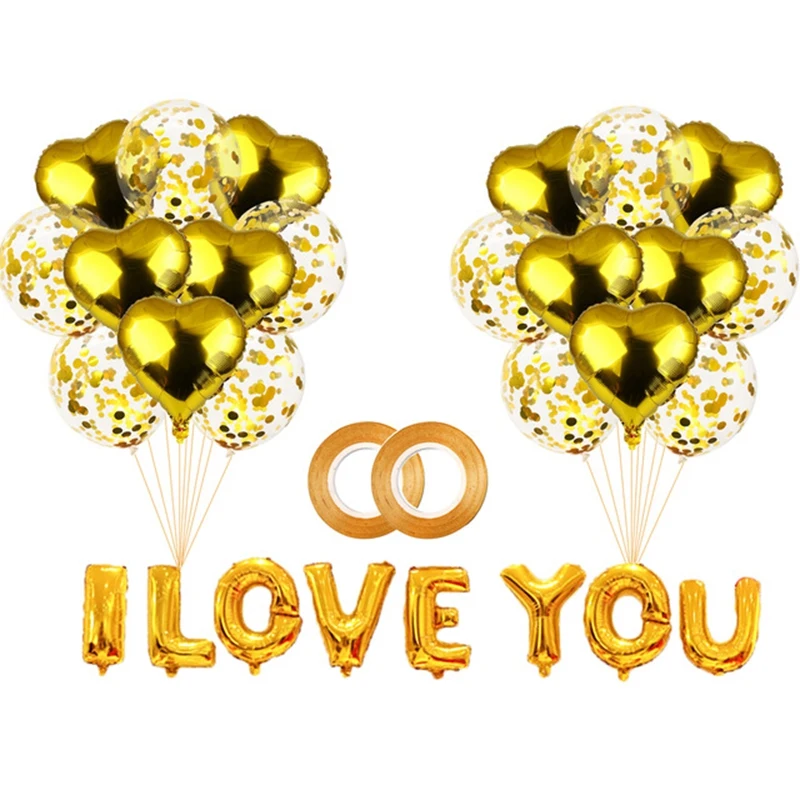 Letters I LOVE YOU Balloons Kit Wedding Party Decorations Aluminum Foil Heart Confetti Air Ballon Valentines Day Decor
Letters I LOVE YOU Balloons Kit Wedding Party Decorations Aluminum Foil Heart Confetti Air Ballon Valentines Day Decor