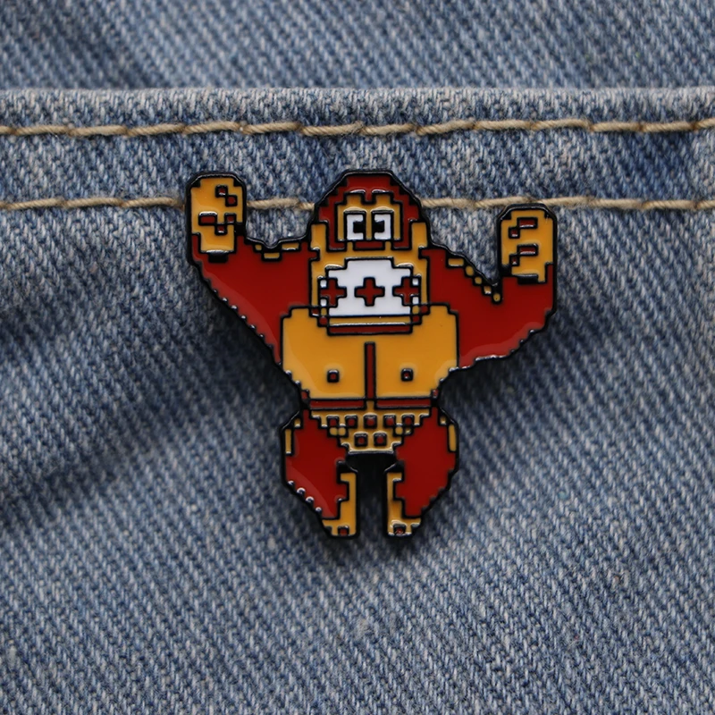 Значок Donkey Kong креативный эмалированный булавка для мальчиков и девочек с