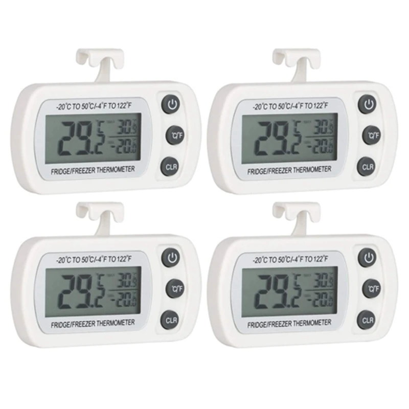 4Pcs Fridge Thermometer Digital Freezer Thermometer Room Thermometer with Hook LCD Display Read Max Min Function
4Pcs Fridge Thermometer Digital Freezer Thermometer Room Thermometer with Hook LCD Display Read Max Min Function