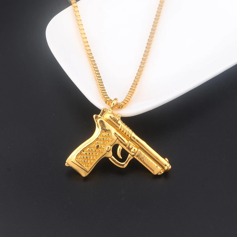 INS Creativity Hot Trends Golden Gun Necklace Golden Gun Shape Pendant Necklace for Men Hip Hop Punk Decorative Jewelry
INS Creativity Hot Trends Golden Gun Necklace Golden Gun Shape Pendant Necklace for Men Hip Hop Punk Decorative Jewelry
