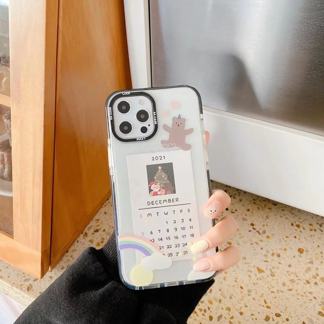 INS Korean cute cartoon bear calendar card fun phone case for iPhone 11 12 pro MAX Xs MINI Xr X 7 8plus soft TPU back cover
INS Korean cute cartoon bear calendar card fun phone case for iPhone 11 12 pro MAX Xs MINI Xr X 7 8plus soft TPU back cover