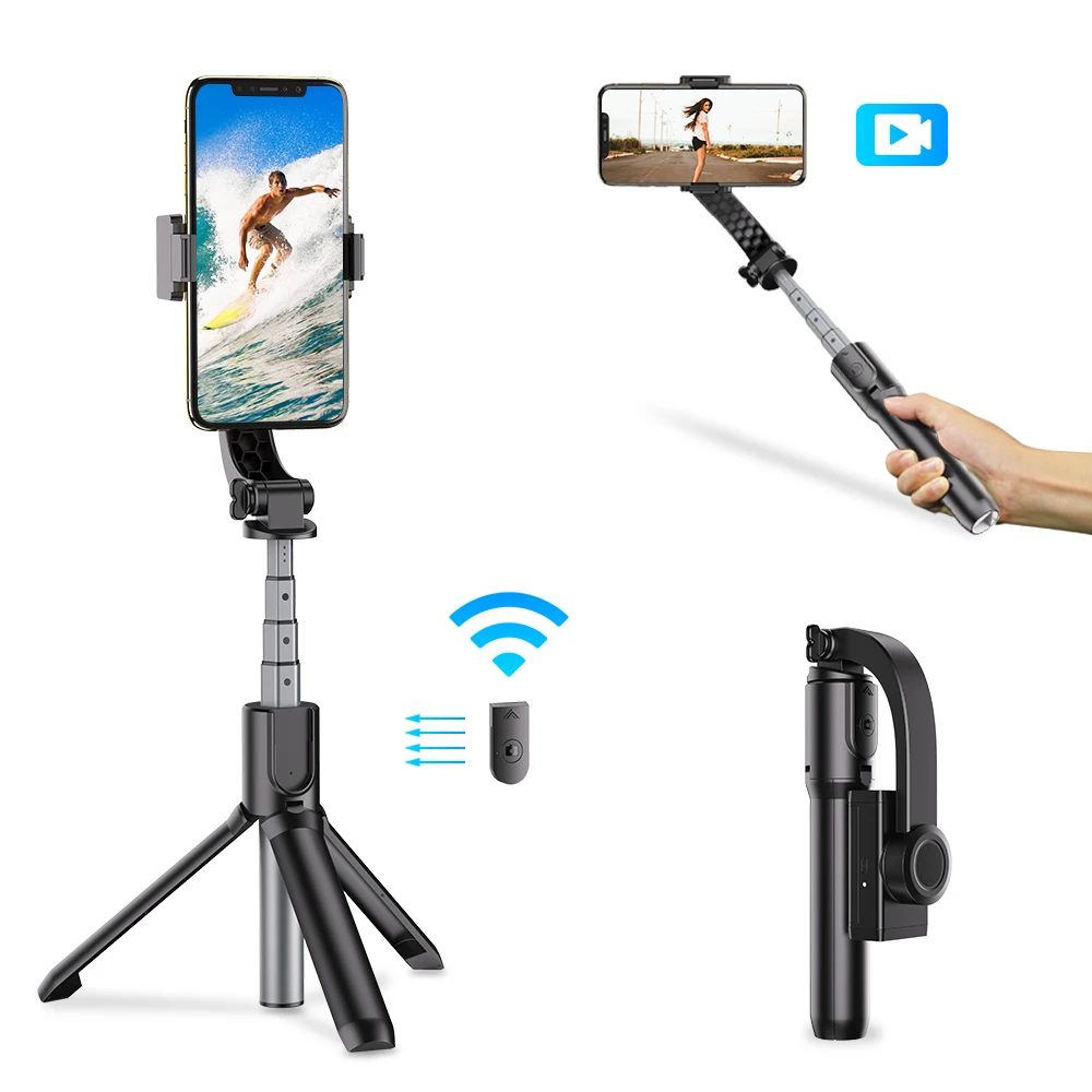 

APEXEL 360 Rotation Phone Stabilizer Selfie Stick Smartphone Tripod Holder with Bluetooth Remote for iPhone Android Vlog APL-D9