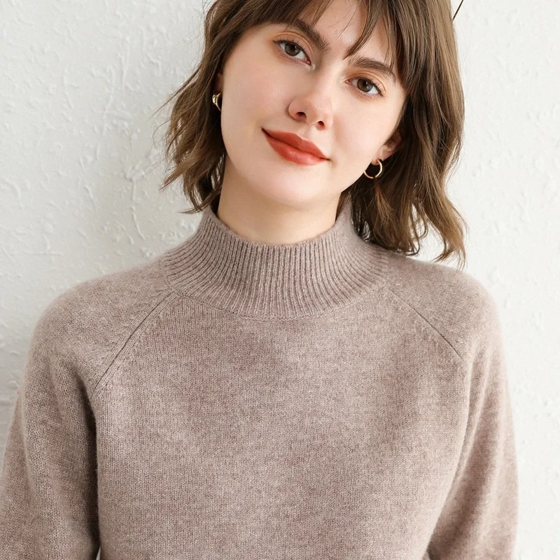 2021 autumn and winter new women's sweater thickened warm half high collar bottomed sweater solid color wool sweater
2021 autumn and winter new women's sweater thickened warm half high collar bottomed sweater solid color wool sweater