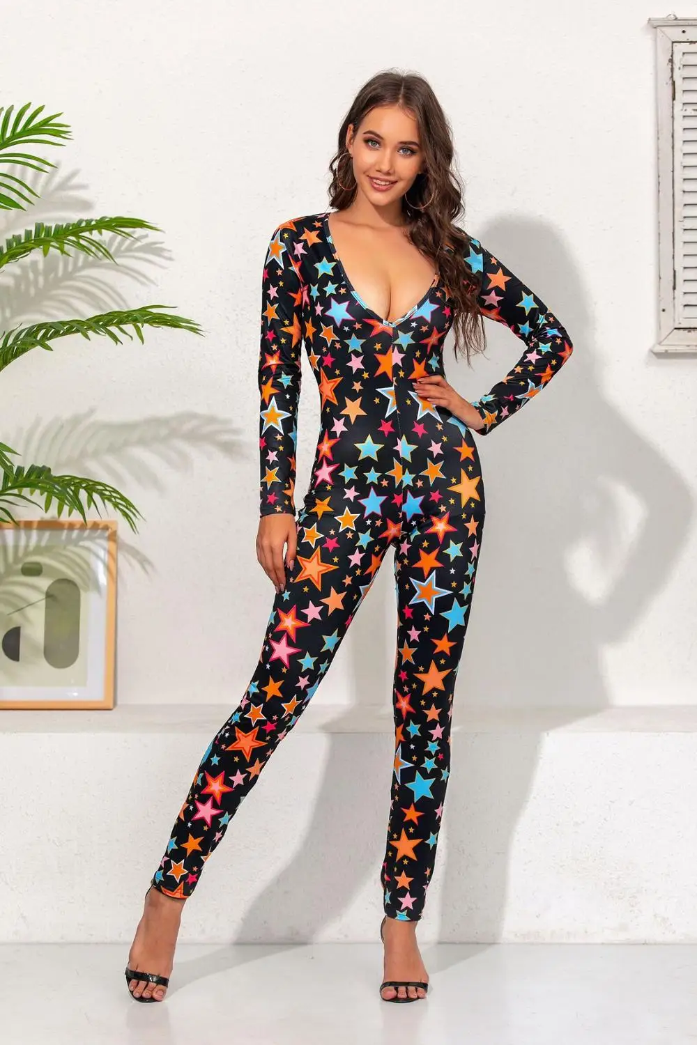 Merry Christmas Star Printed jumpsuit Autumn Fall Long Sleeve Fitness rompers Sexy Bodycon V-neck Overalls V-neck Clubwear New
Merry Christmas Star Printed jumpsuit Autumn Fall Long Sleeve Fitness rompers Sexy Bodycon V-neck Overalls V-neck Clubwear New