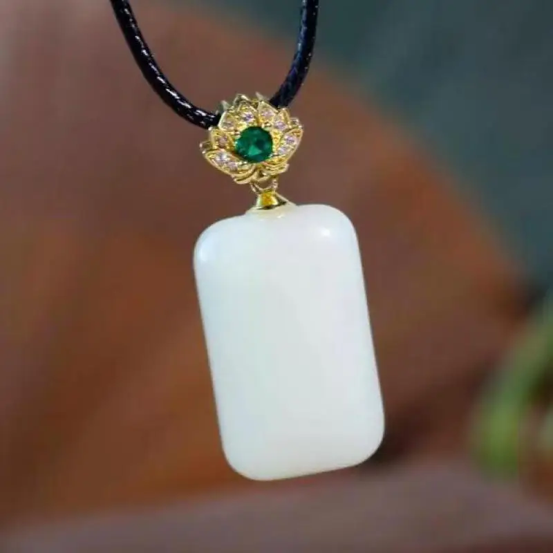 Natural White Jade Blank Rectangular Pendant Women Genuine Certified Hetian Jades Stone Charms Jewellery Lucky Amulet Gifts
Natural White Jade Blank Rectangular Pendant Women Genuine Certified Hetian Jades Stone Charms Jewellery Lucky Amulet Gifts