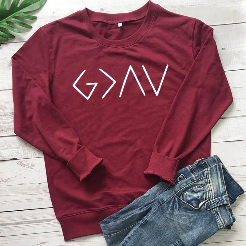 Women Sweatshirt Jesus Believe Full Sleeve Female Jumper Christian Pullover God Is Greater Than The Highs and Lows
Women Sweatshirt Jesus Believe Full Sleeve Female Jumper Christian Pullover God Is Greater Than The Highs and Lows