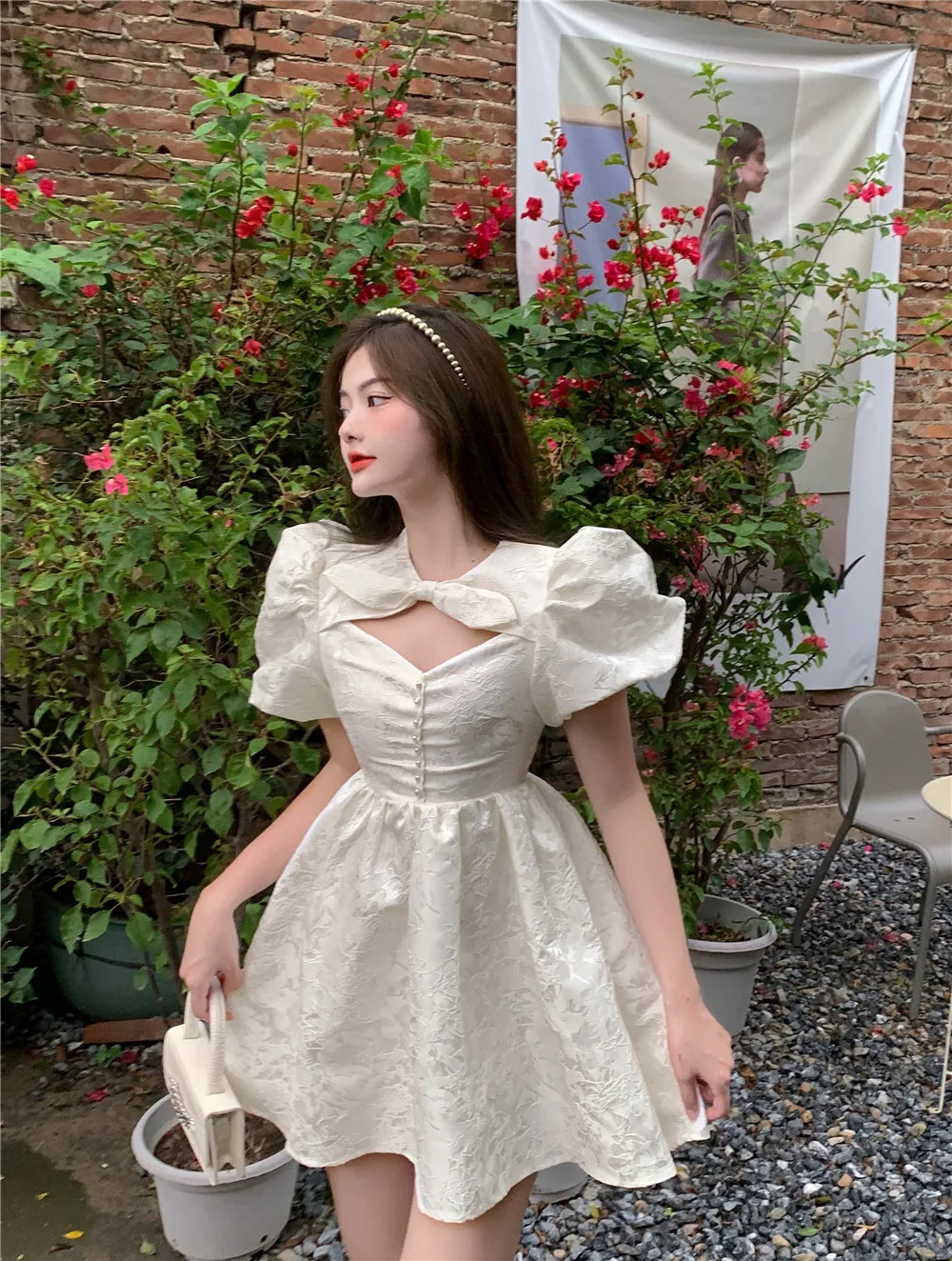 COIGARSAM French Style Women dress Puff Sleeve High Waist Dresses Apricot Black 9276
COIGARSAM French Style Women dress Puff Sleeve High Waist Dresses Apricot Black 9276