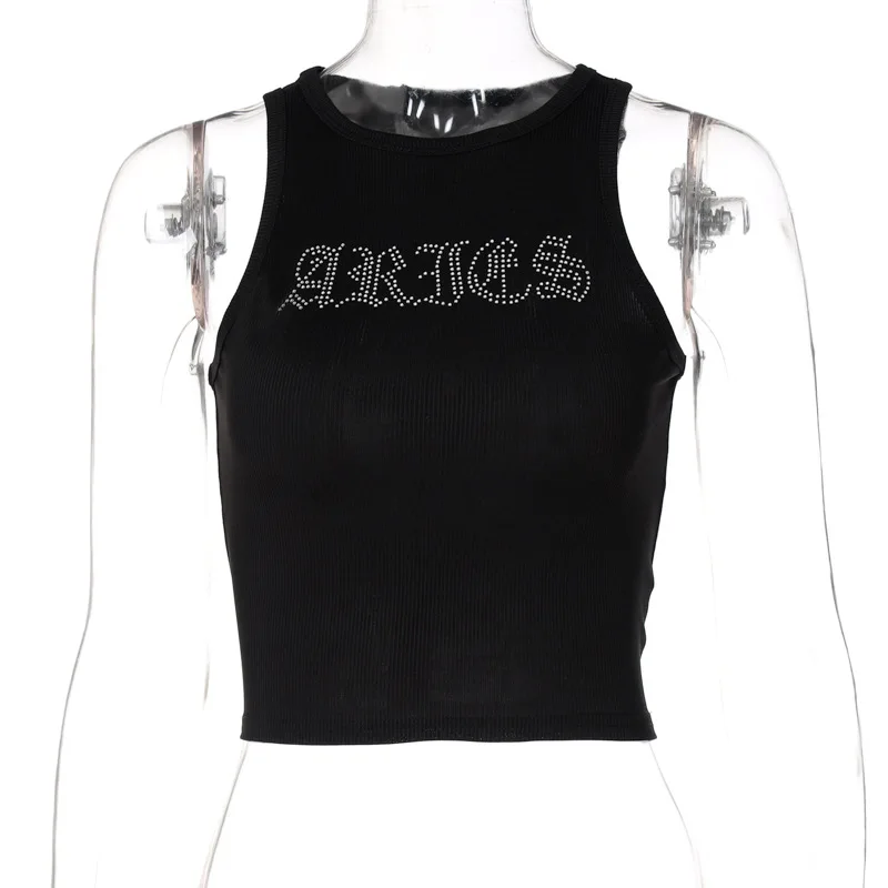 Ggbaofan Fashion Casual Letters Crystal Cropped Tank Top For Women 2021 Summer Streetwear Letters Sleeveless Top Slim
Ggbaofan Fashion Casual Letters Crystal Cropped Tank Top For Women 2021 Summer Streetwear Letters Sleeveless Top Slim