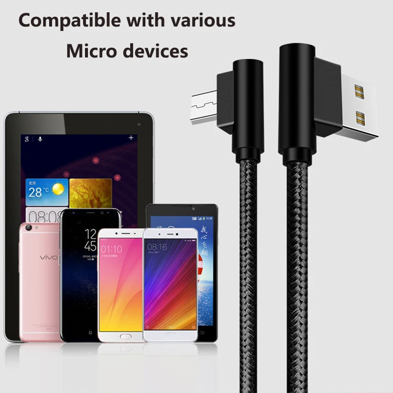 Кабель Oppselve для быстрой зарядки Micro USB Type C L-образный Samsung Galaxy S21 S20 Huawei Type-c