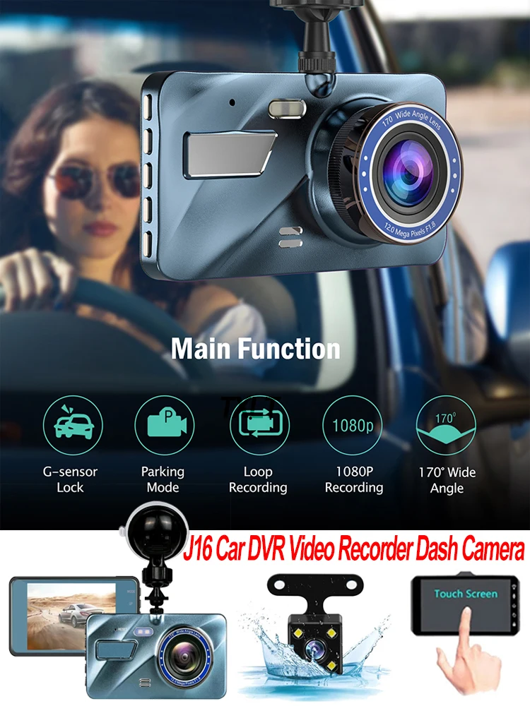 J16 Car DVR Video Recorder Dash Camera 1080P Rear View Dual Lens 3.6 Full HD G Sensor Portable Cycle Recording Dash Cam Dashcam
J16 Car DVR Video Recorder Dash Camera 1080P Rear View Dual Lens 3.6 Full HD G Sensor Portable Cycle Recording Dash Cam Dashcam
