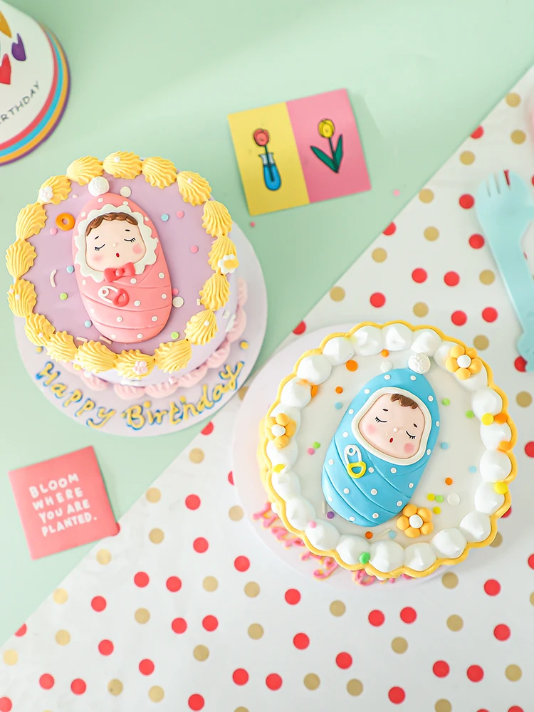 Gender Reveal Decorations Swaddling Baby Shower Boy Or Girl Cake Topper First Happy Birthday Party Suppliies Dress Up 
Gender Reveal Decorations Swaddling Baby Shower Boy Or Girl Cake Topper First Happy Birthday Party Suppliies Dress Up