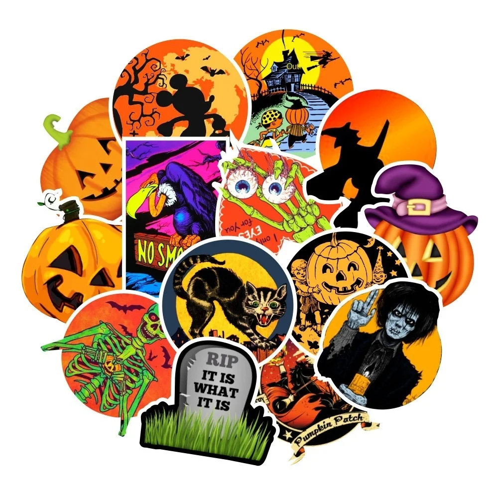 50pcs Halloween Stickers Laptop Skateboards Luggage Motorcycles Phone Children's Toy Waterproof Sticker Classic Decal
50pcs Halloween Stickers Laptop Skateboards Luggage Motorcycles Phone Children's Toy Waterproof Sticker Classic Decal