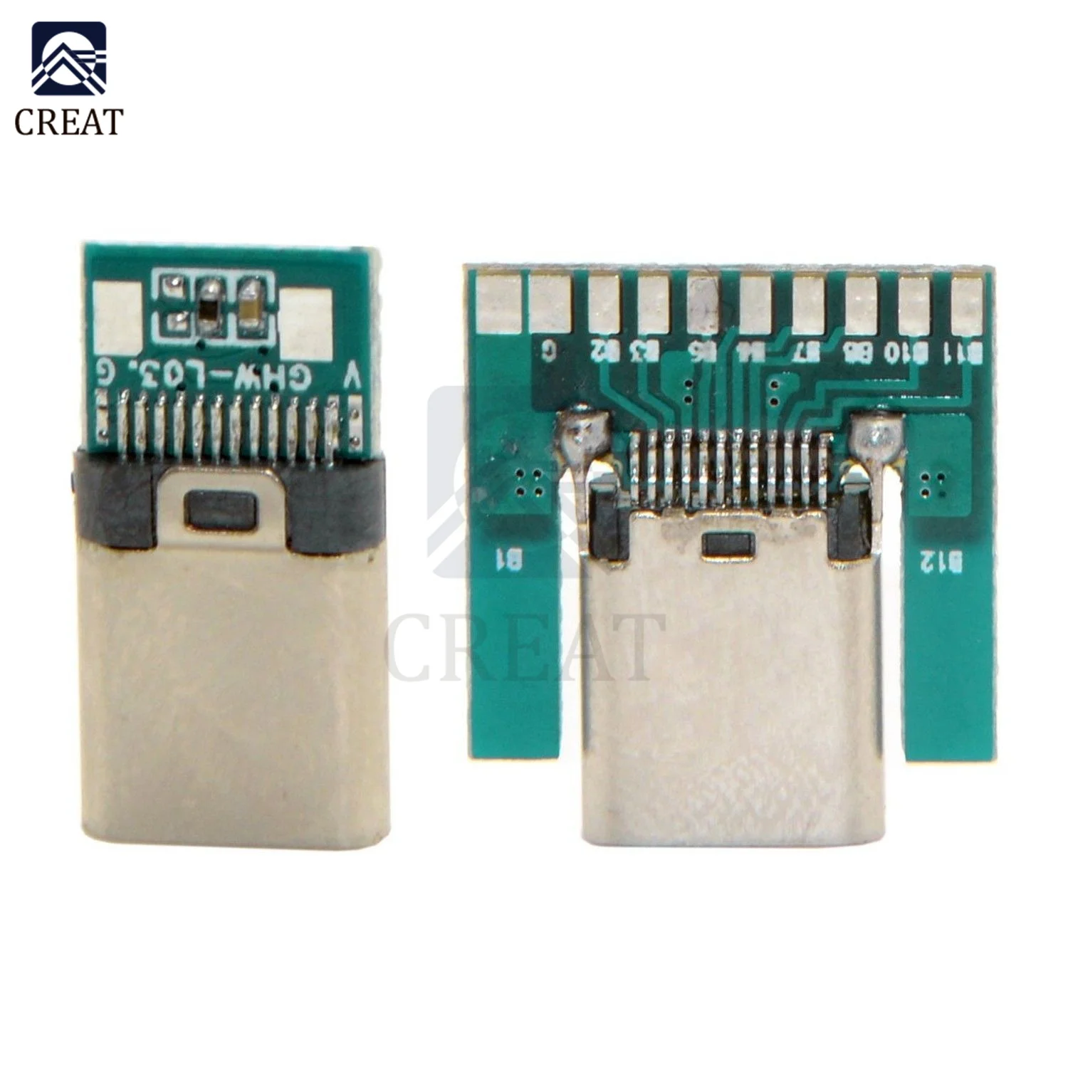 24 контакта USB 3.1 Тип C штекер гнездовой разъем Соединительный модуль SMT Тип с печатной платой
24 контакта USB 3.1 Тип C штекер гнездовой разъем Соединительный модуль SMT Тип с печатной платой